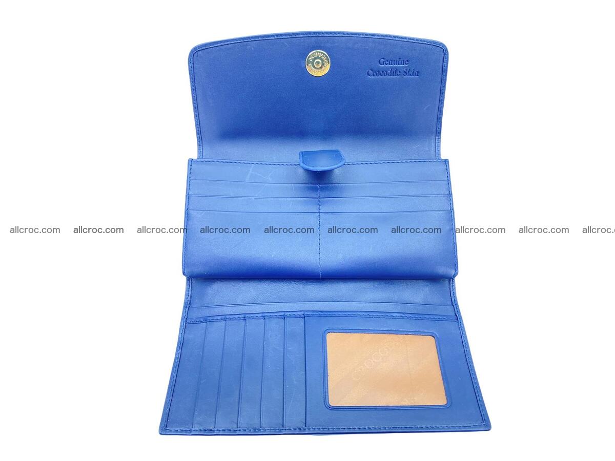 Women's crocodile skin long wallet big trifold 1738 Foto 7