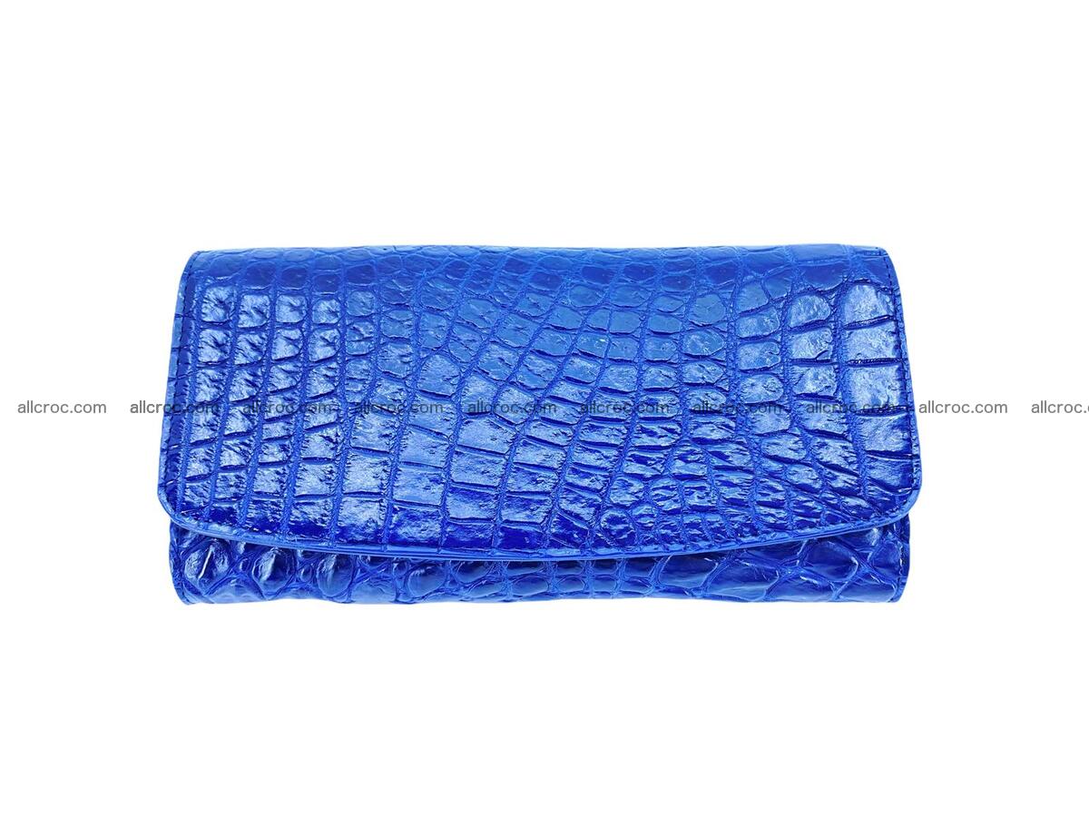 Women's crocodile skin long wallet big trifold 1738 Foto 2