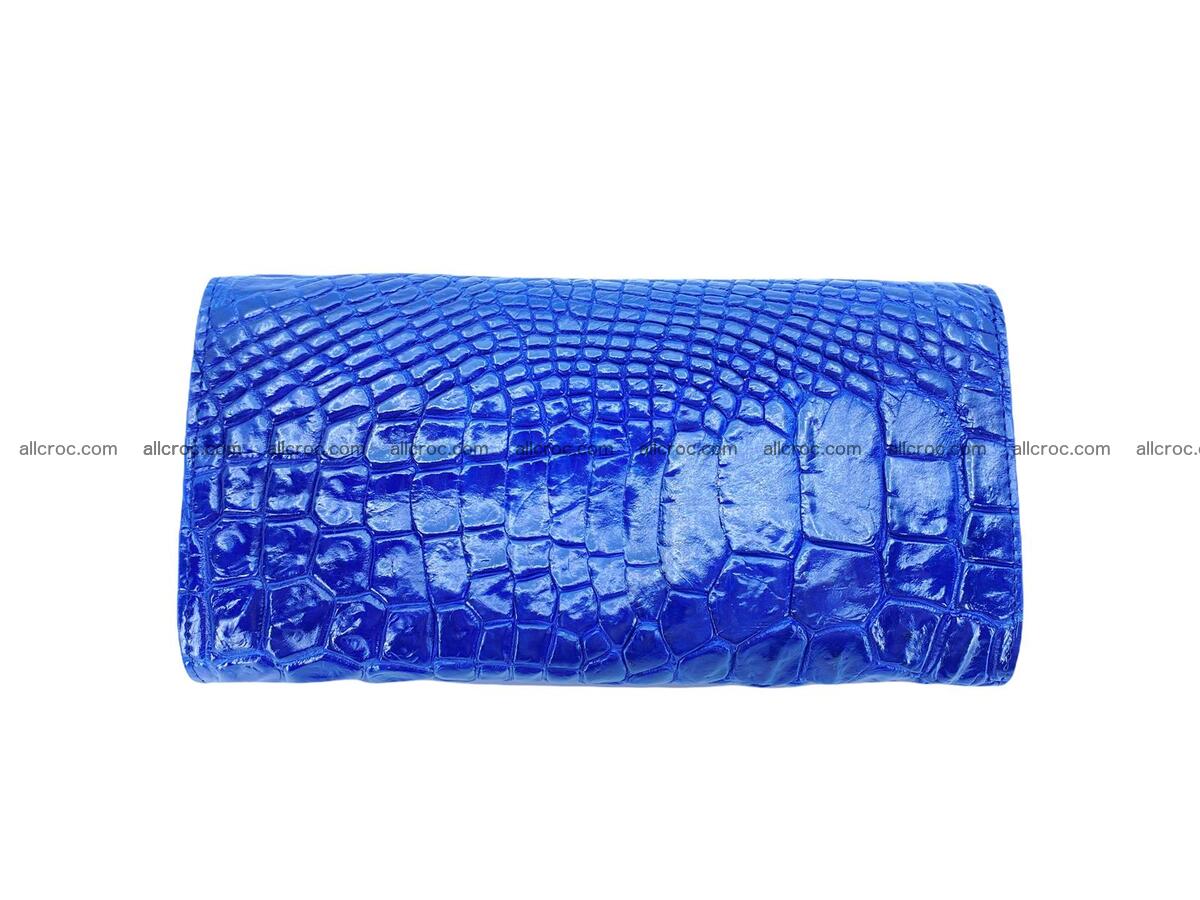 Women's crocodile skin long wallet big trifold 1738 Foto 3