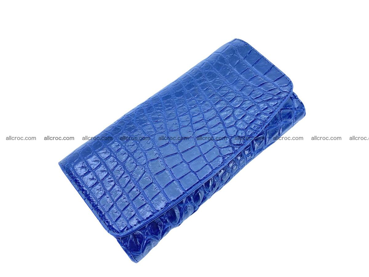 Women's crocodile skin long wallet big trifold 1738 Foto 1