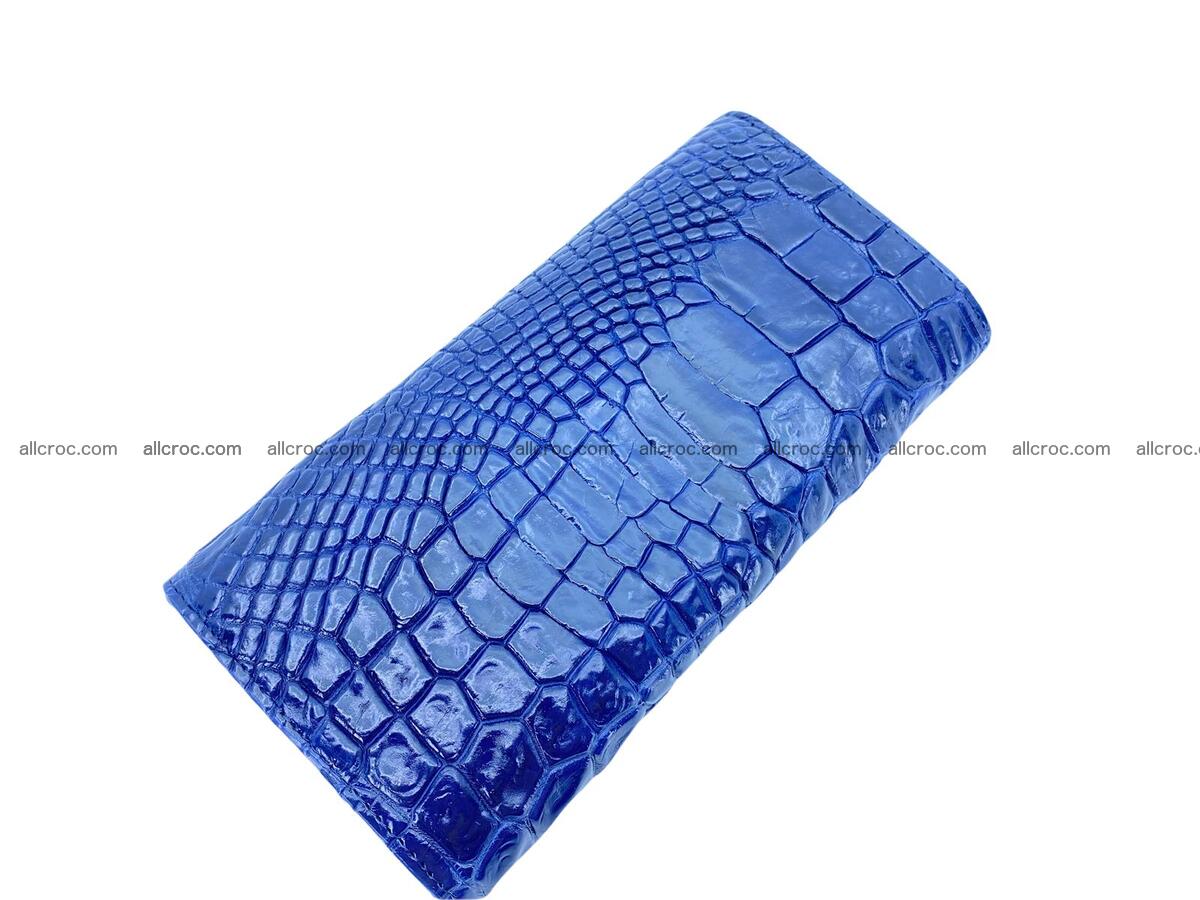 Women's crocodile skin long wallet big trifold 1738 Foto 0