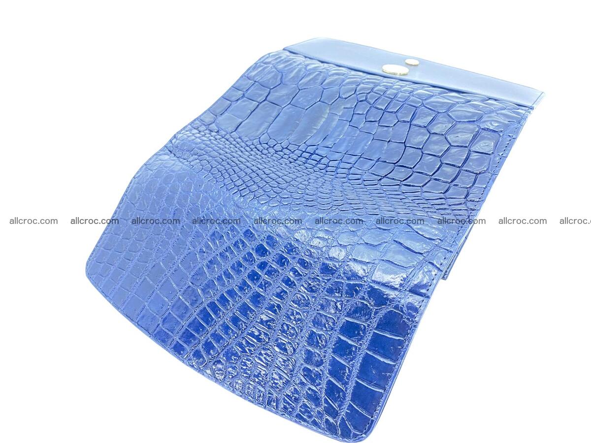 Women's crocodile skin long wallet big trifold 1738 Foto 6