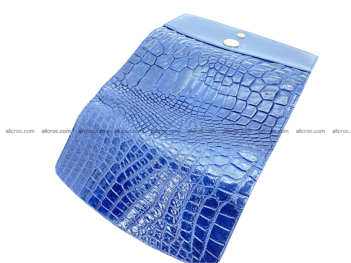 Women's crocodile skin long wallet big trifold 1738 Foto 5