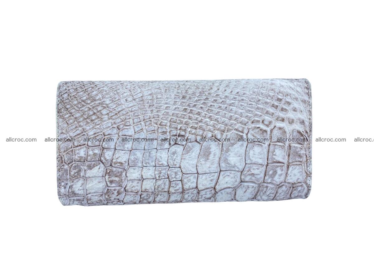 Women's crocodile skin long wallet big trifold 1733 Foto 3