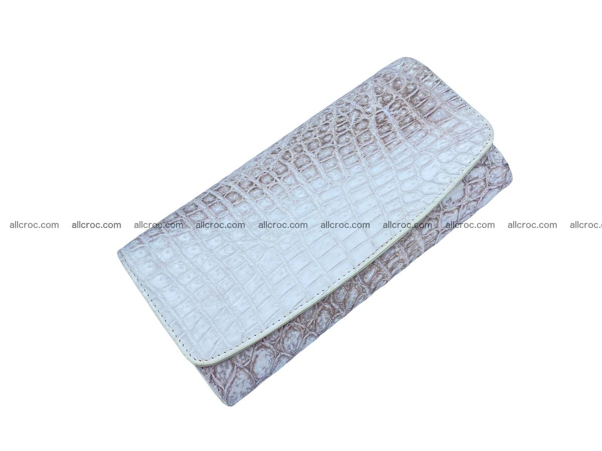 Women's crocodile skin long wallet big trifold 1733 Foto 1