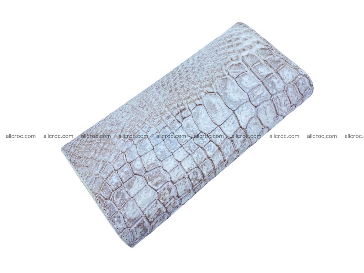Women's crocodile skin long wallet big trifold 1733 Foto 0