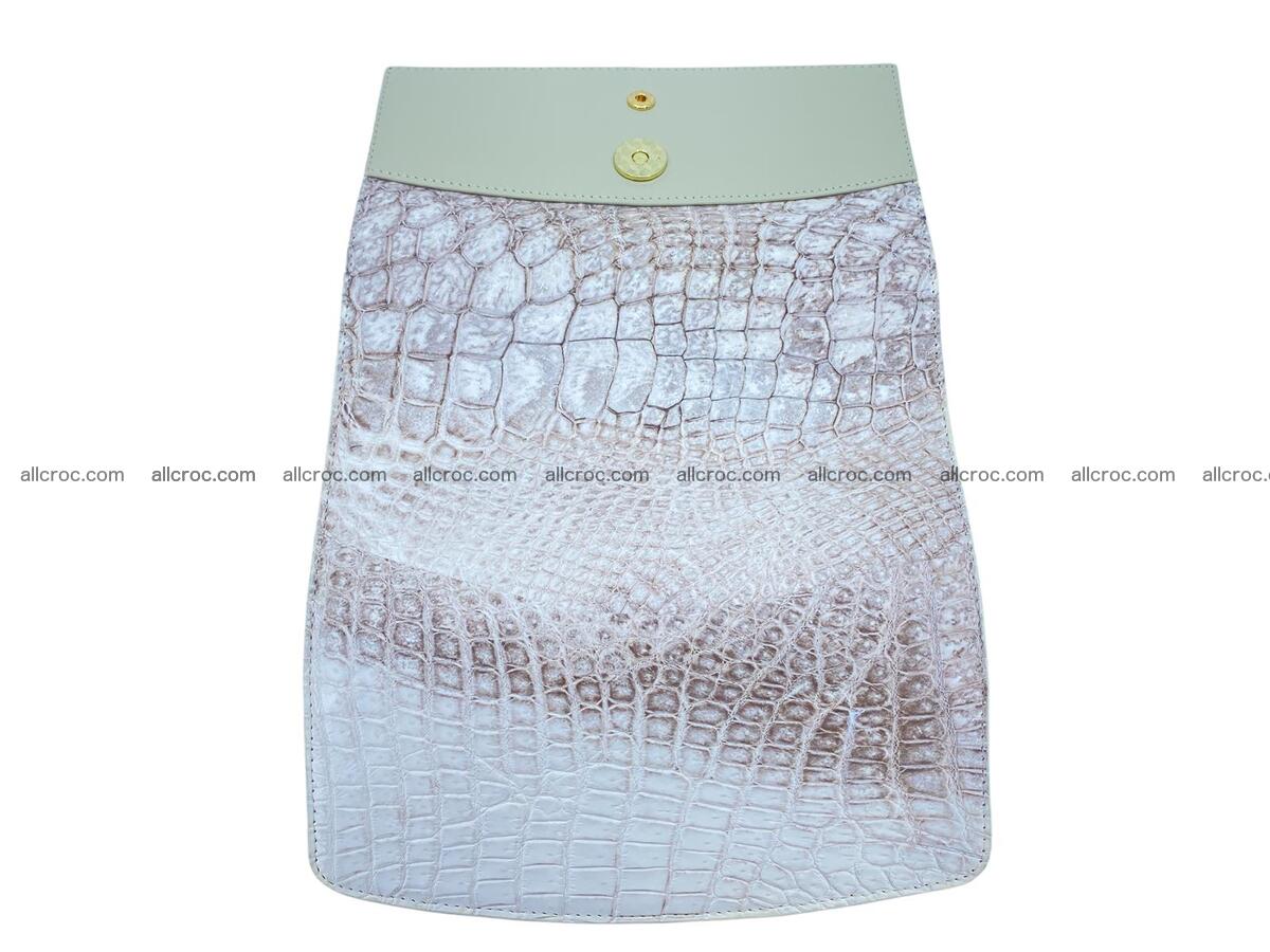 Women's crocodile skin long wallet big trifold 1733 Foto 5