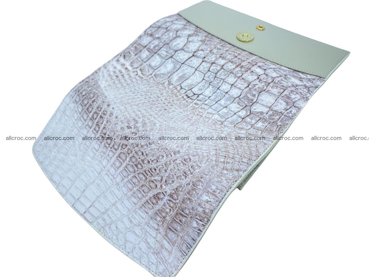 Women's crocodile skin long wallet big trifold 1733 Foto 4