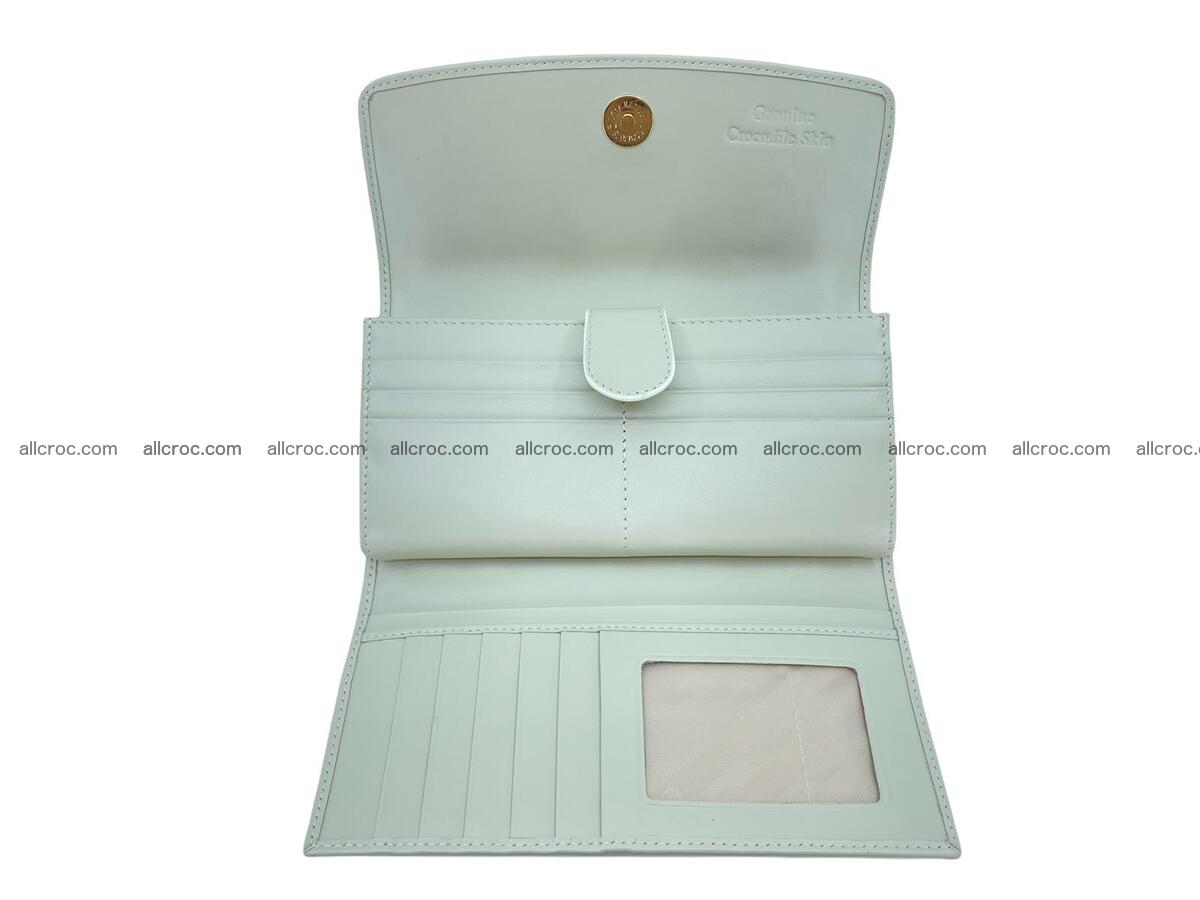 Women's crocodile skin long wallet big trifold 1733 Foto 7
