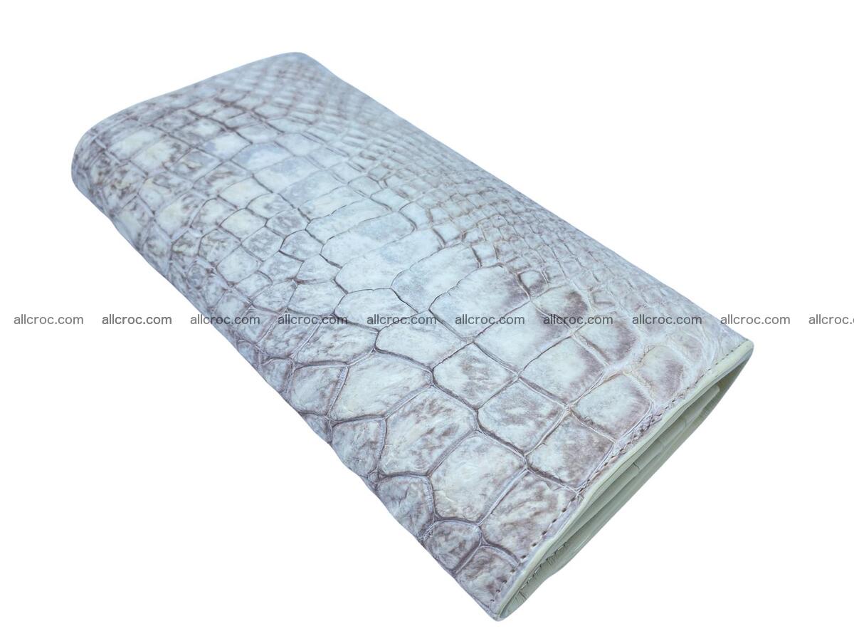 Women's crocodile skin long wallet big trifold 1737 Foto 1