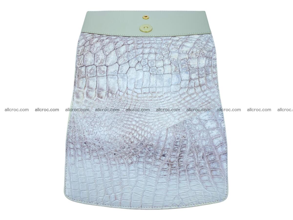 Women's crocodile skin long wallet big trifold 1737 Foto 6