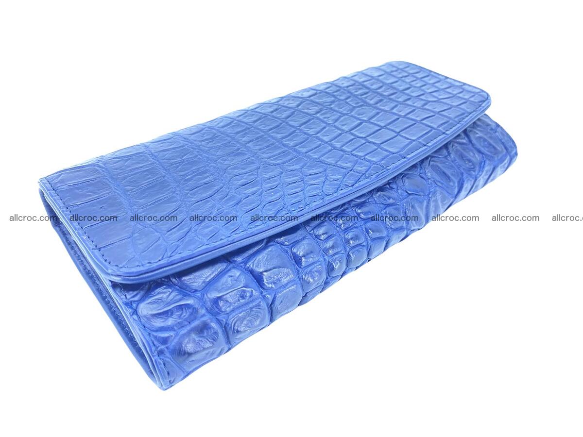 Women's crocodile skin long wallet big trifold 1734 Foto 4