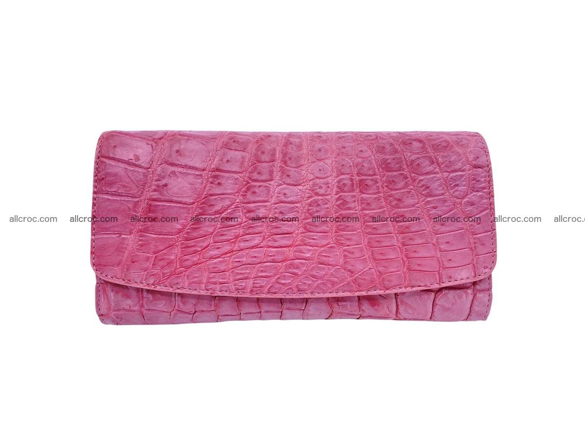 Women's crocodile skin long wallet big trifold 1736 Foto 2