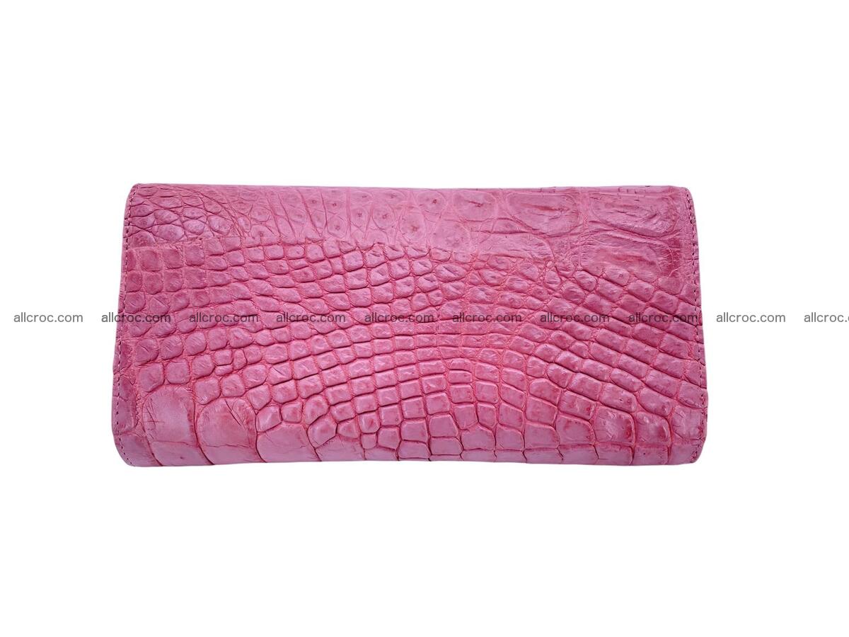 Women's crocodile skin long wallet big trifold 1736 Foto 3
