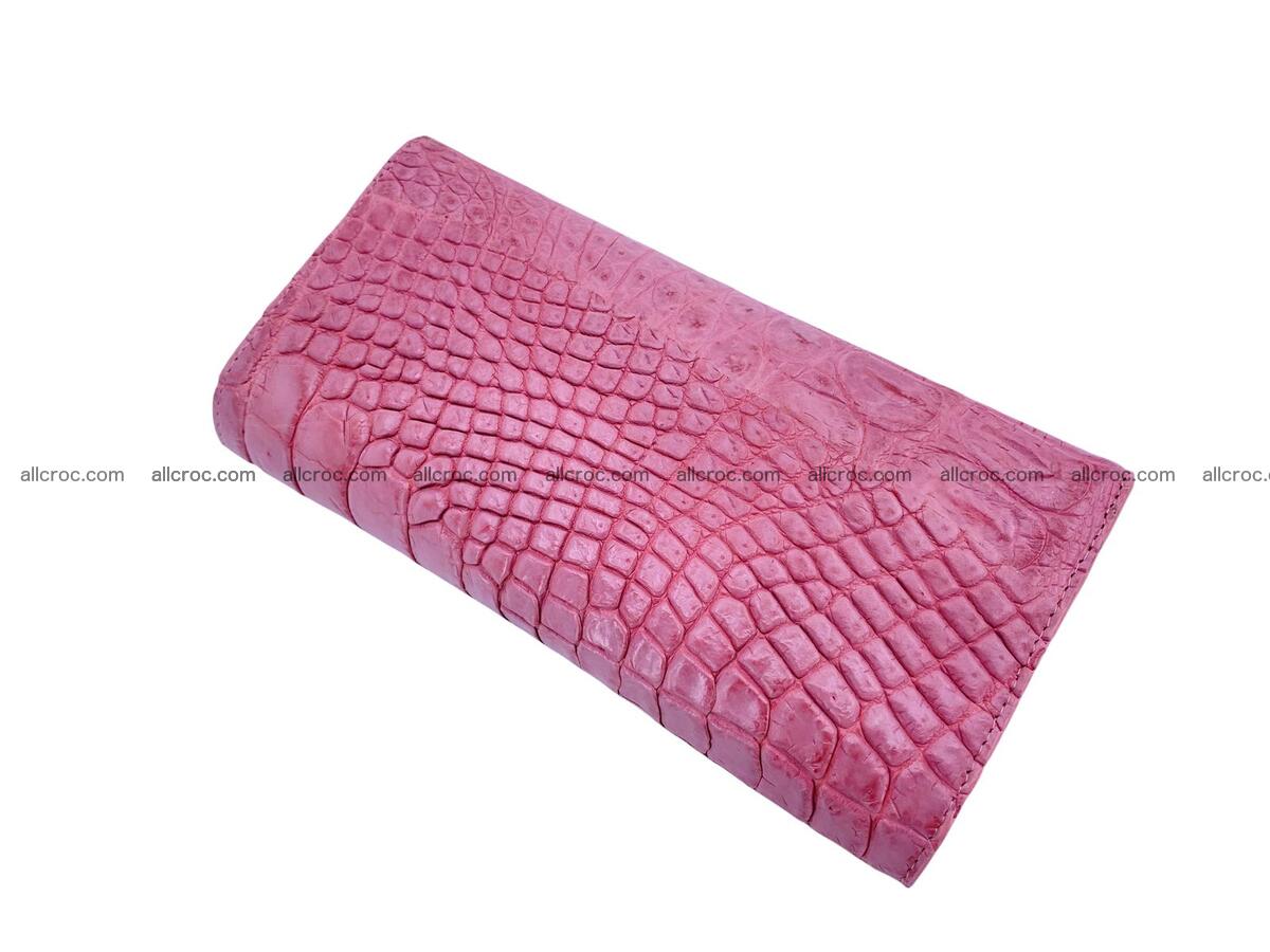 Women's crocodile skin long wallet big trifold 1736 Foto 0