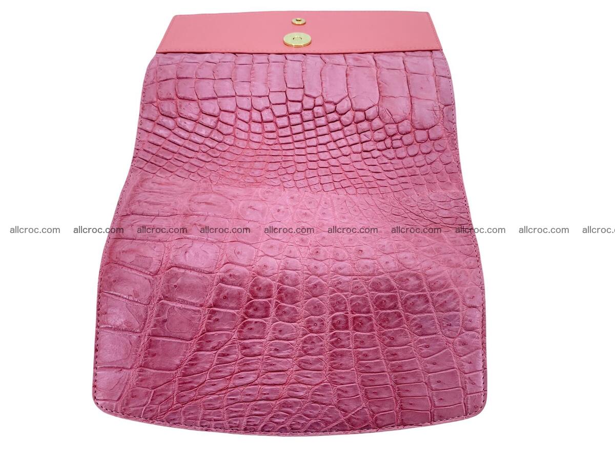 Women's crocodile skin long wallet big trifold 1736 Foto 5