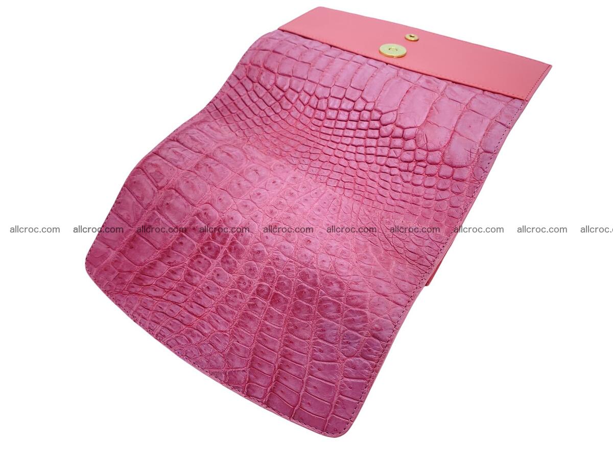 Women's crocodile skin long wallet big trifold 1736 Foto 4