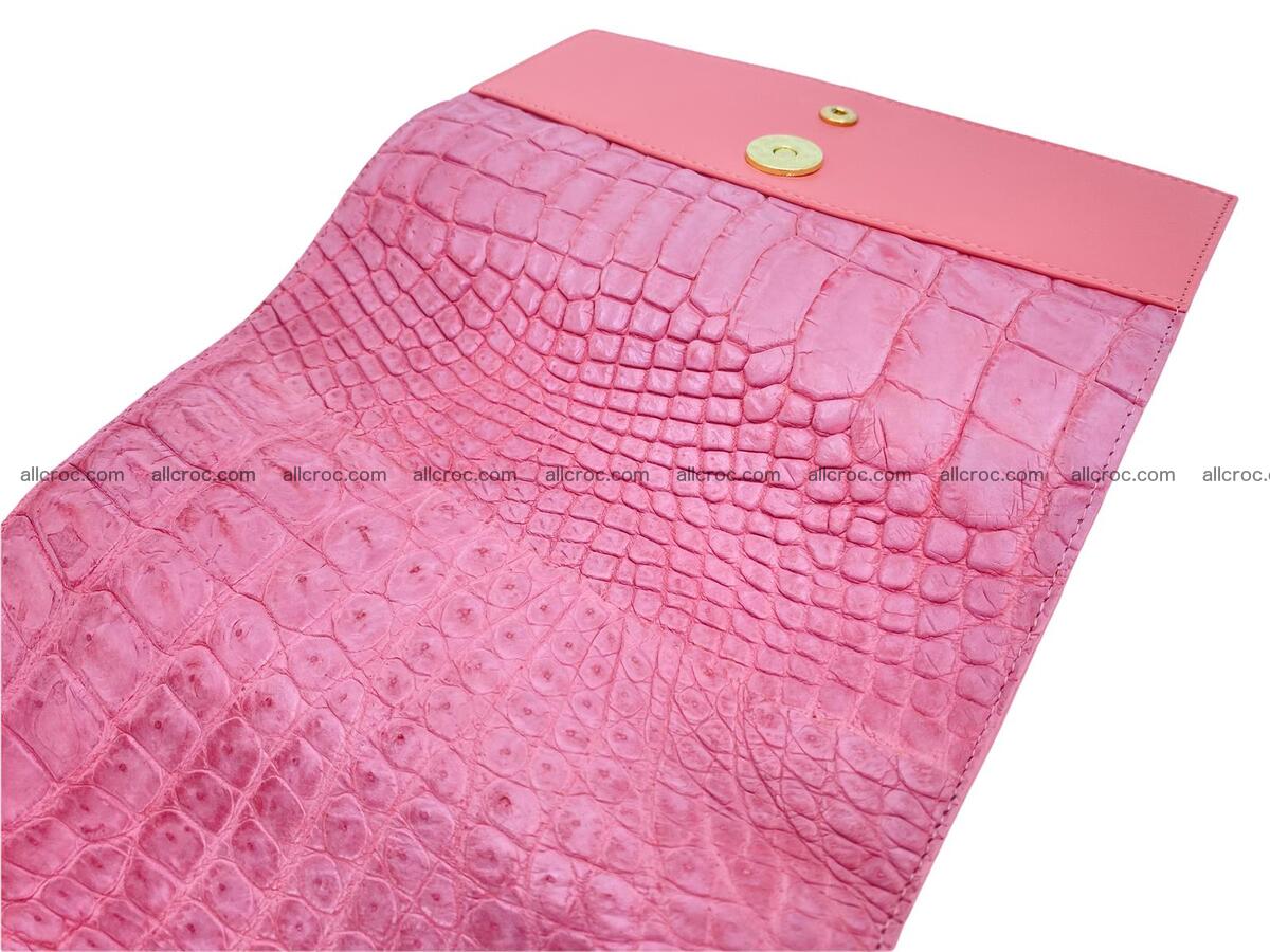 Women's crocodile skin long wallet big trifold 1736 Foto 6