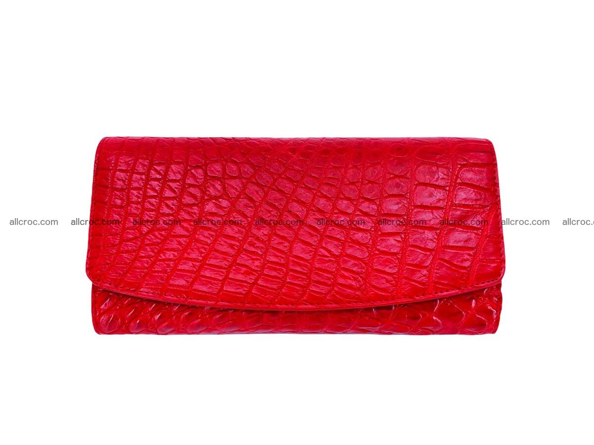 Women's crocodile skin long wallet big trifold 1735 Foto 2