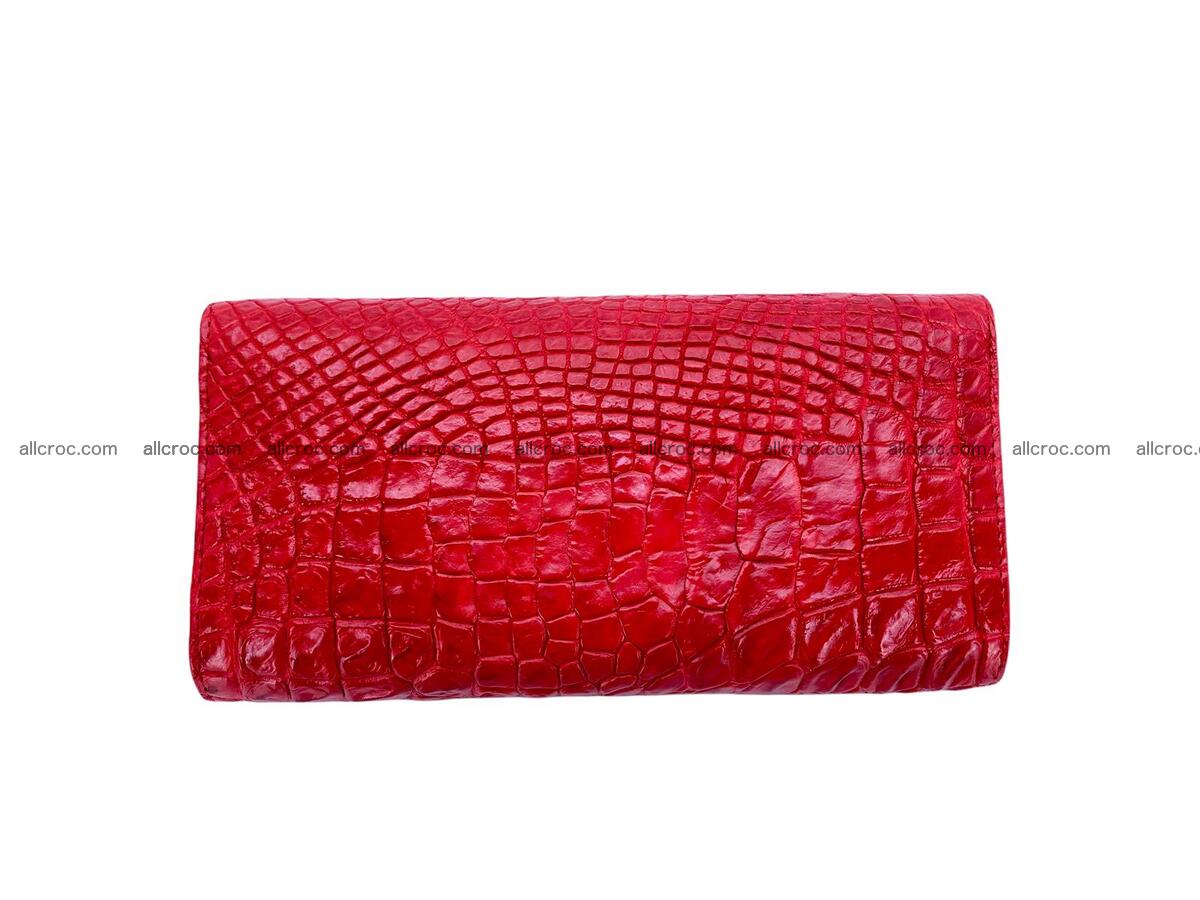 Women's crocodile skin long wallet big trifold 1735 Foto 3