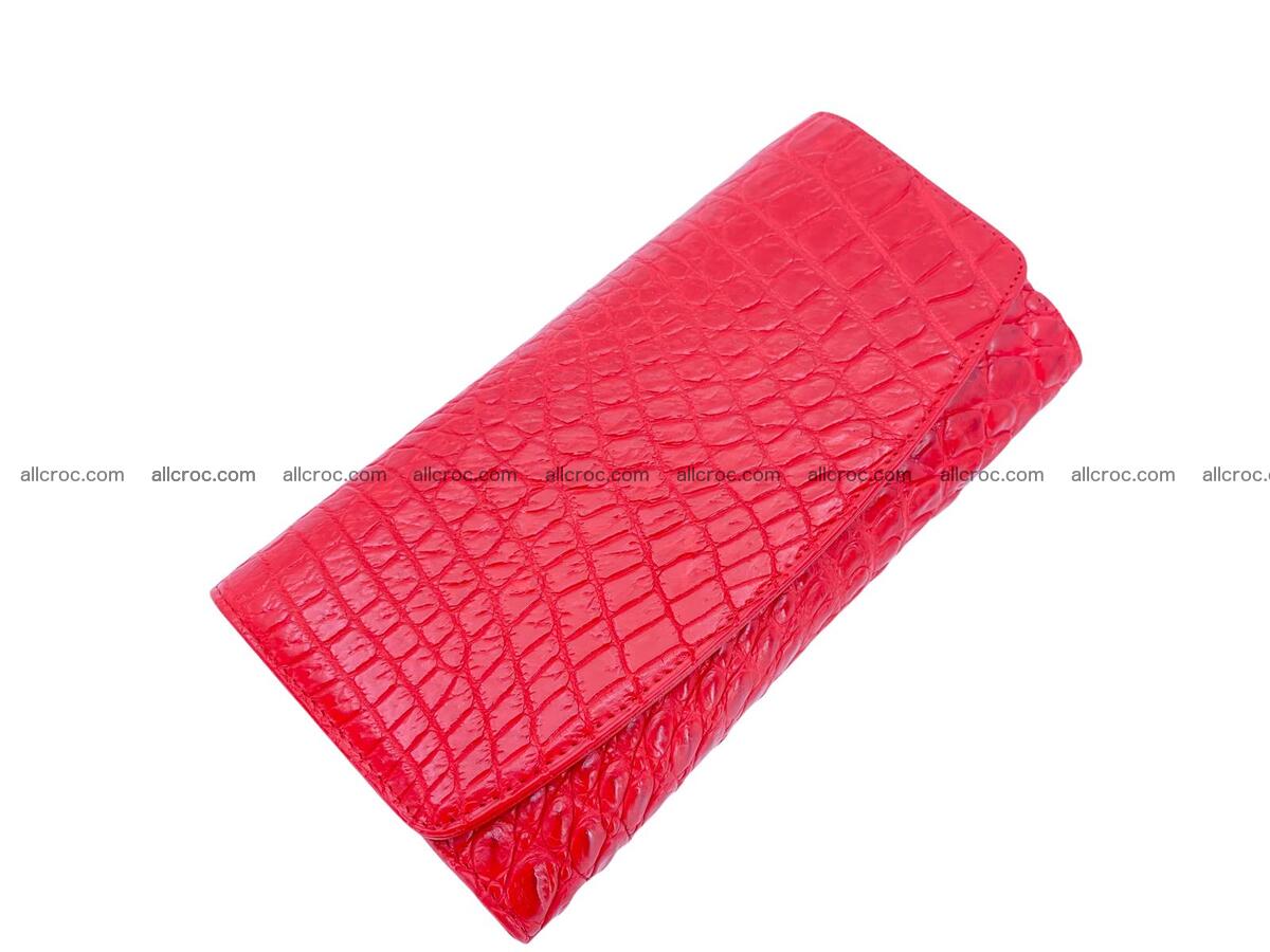 Women's crocodile skin long wallet big trifold 1735 Foto 1