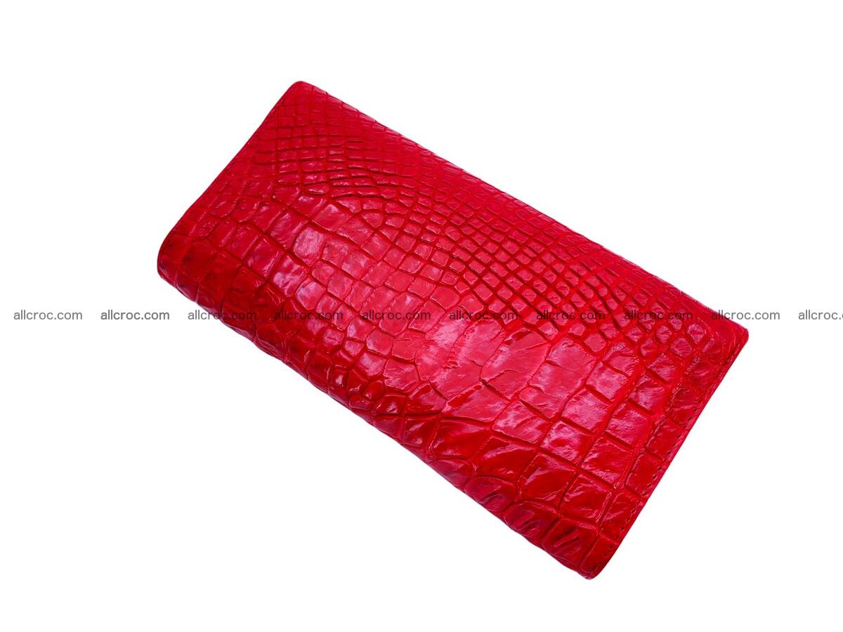 Women's crocodile skin long wallet big trifold 1735 Foto 0