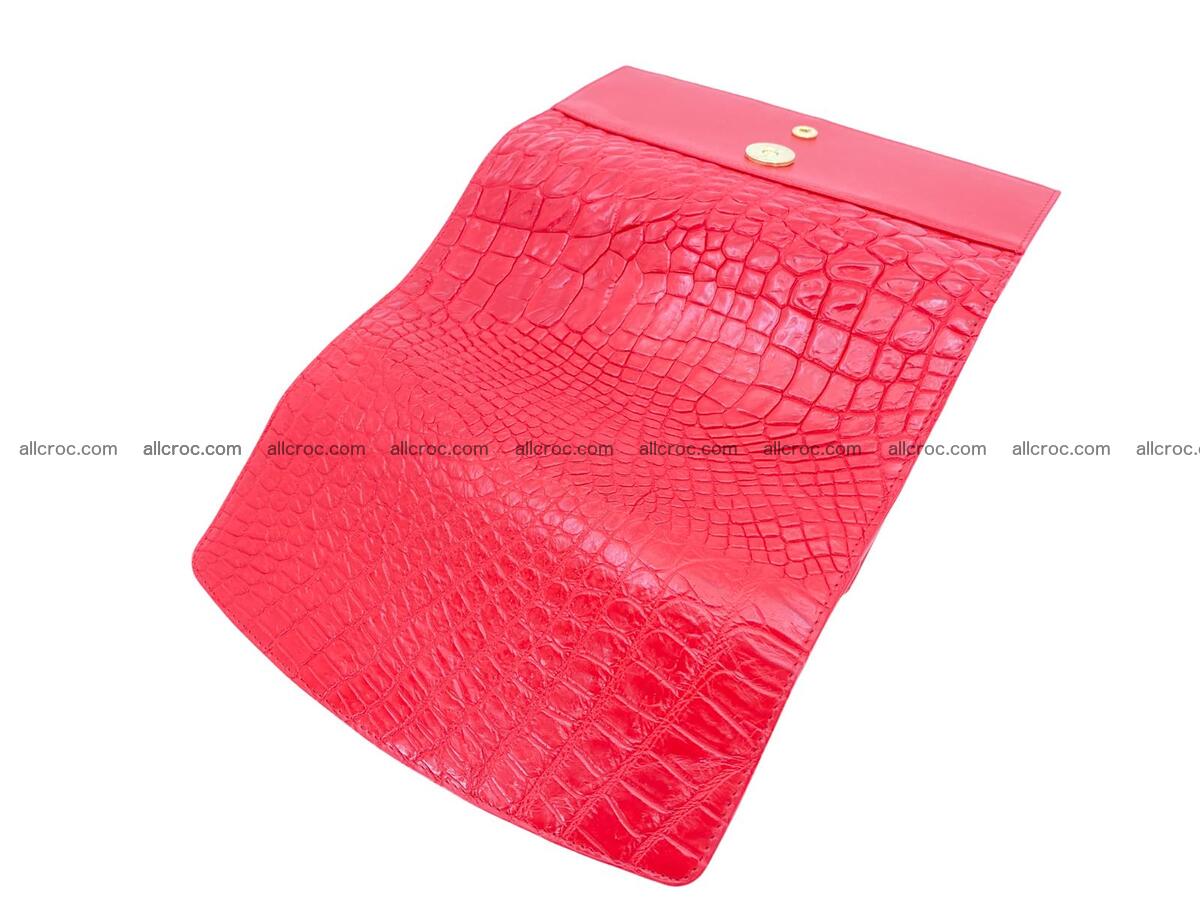 Women's crocodile skin long wallet big trifold 1735 Foto 4