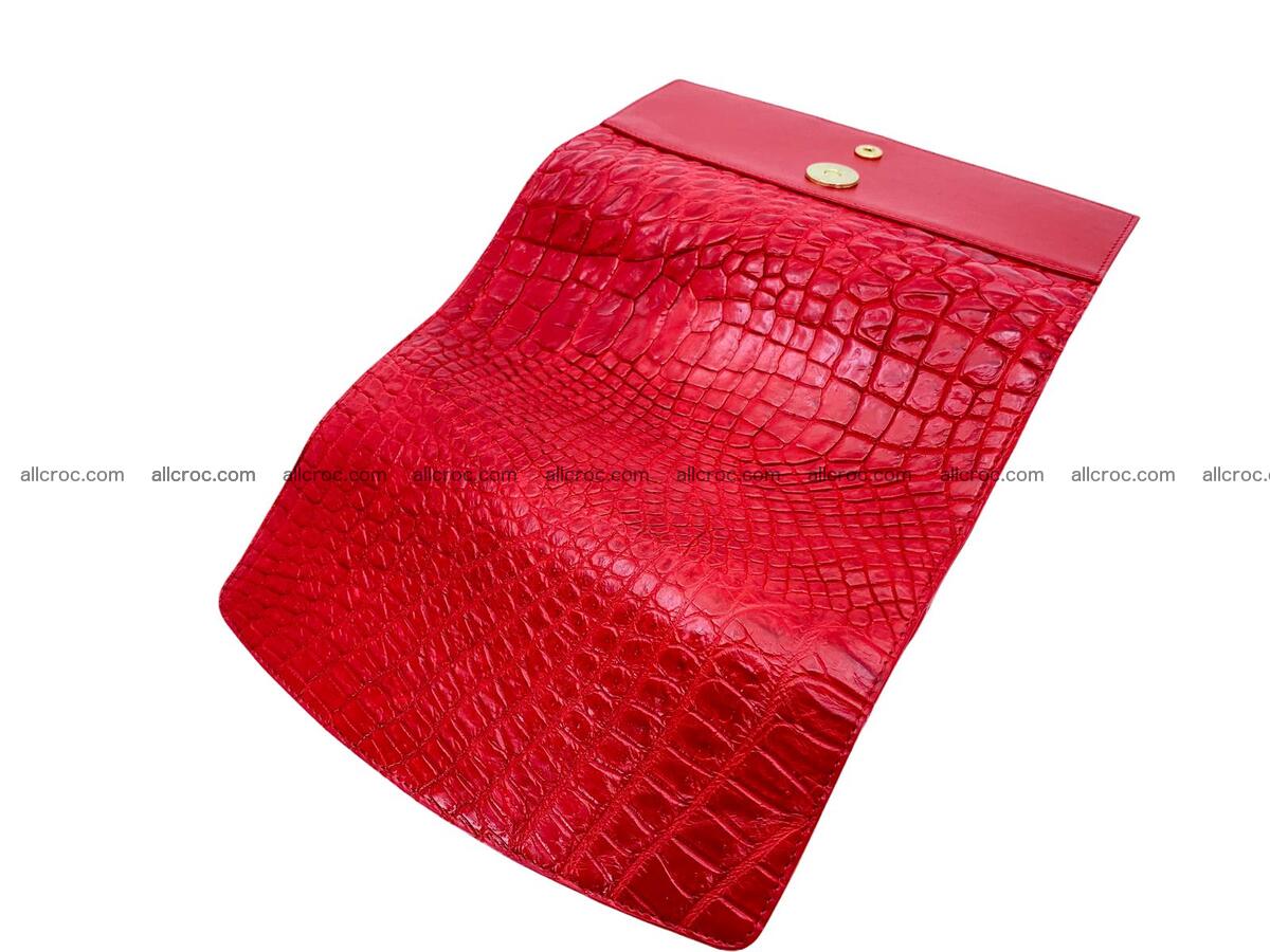 Women's crocodile skin long wallet big trifold 1735 Foto 6