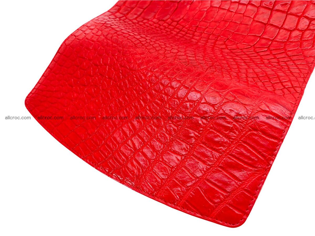 Women's crocodile skin long wallet big trifold 1735 Foto 5