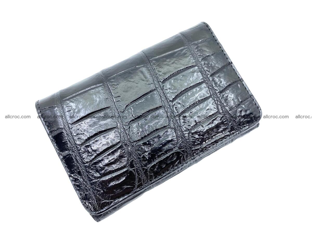 Women’s crocodile skin trifold wallet with coin compartment 1834 Foto 0
