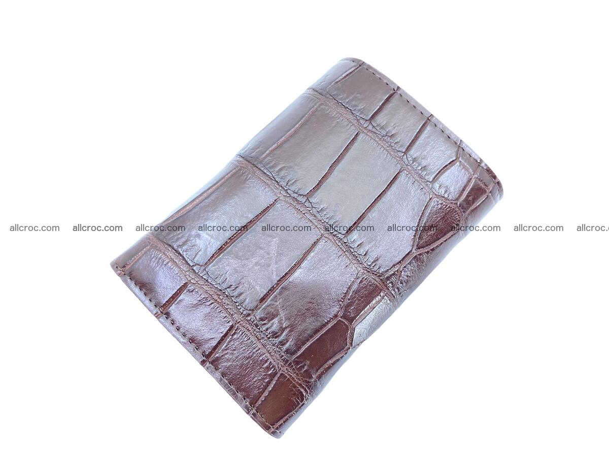 Women’s crocodile skin trifold wallet with coin compartment 1829 Foto 1