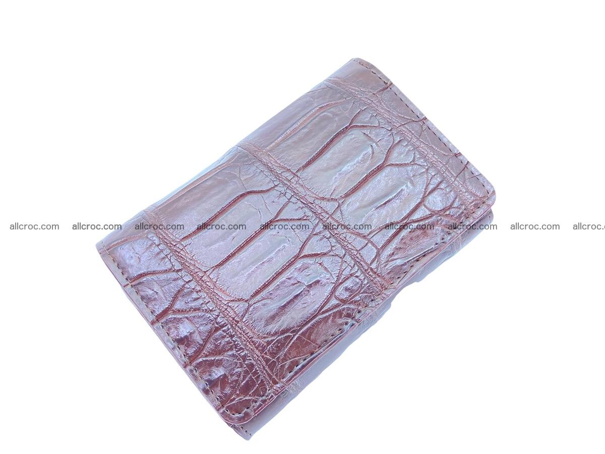 Women’s crocodile skin trifold wallet with coin compartment 1829 Foto 0