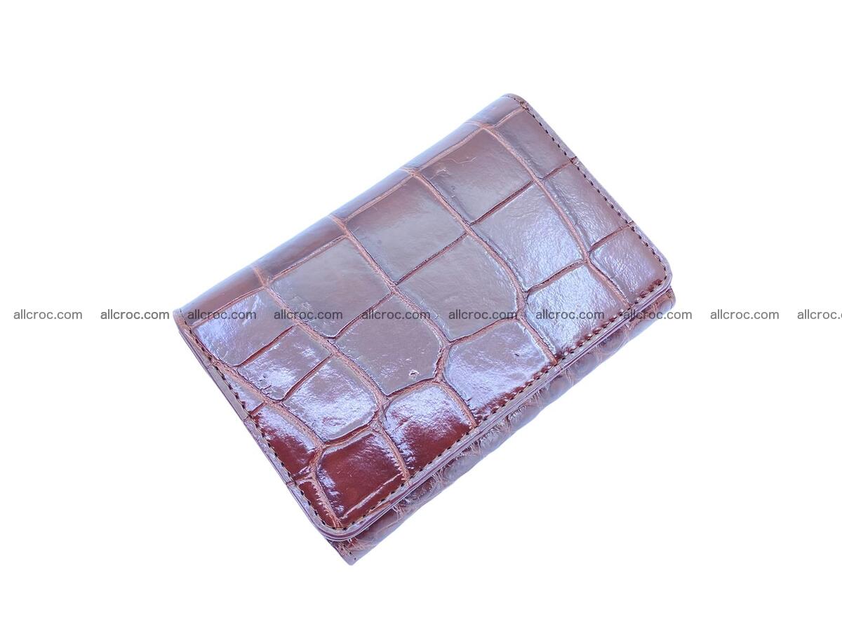Women’s crocodile skin trifold wallet with coin compartment 1832 Foto 0
