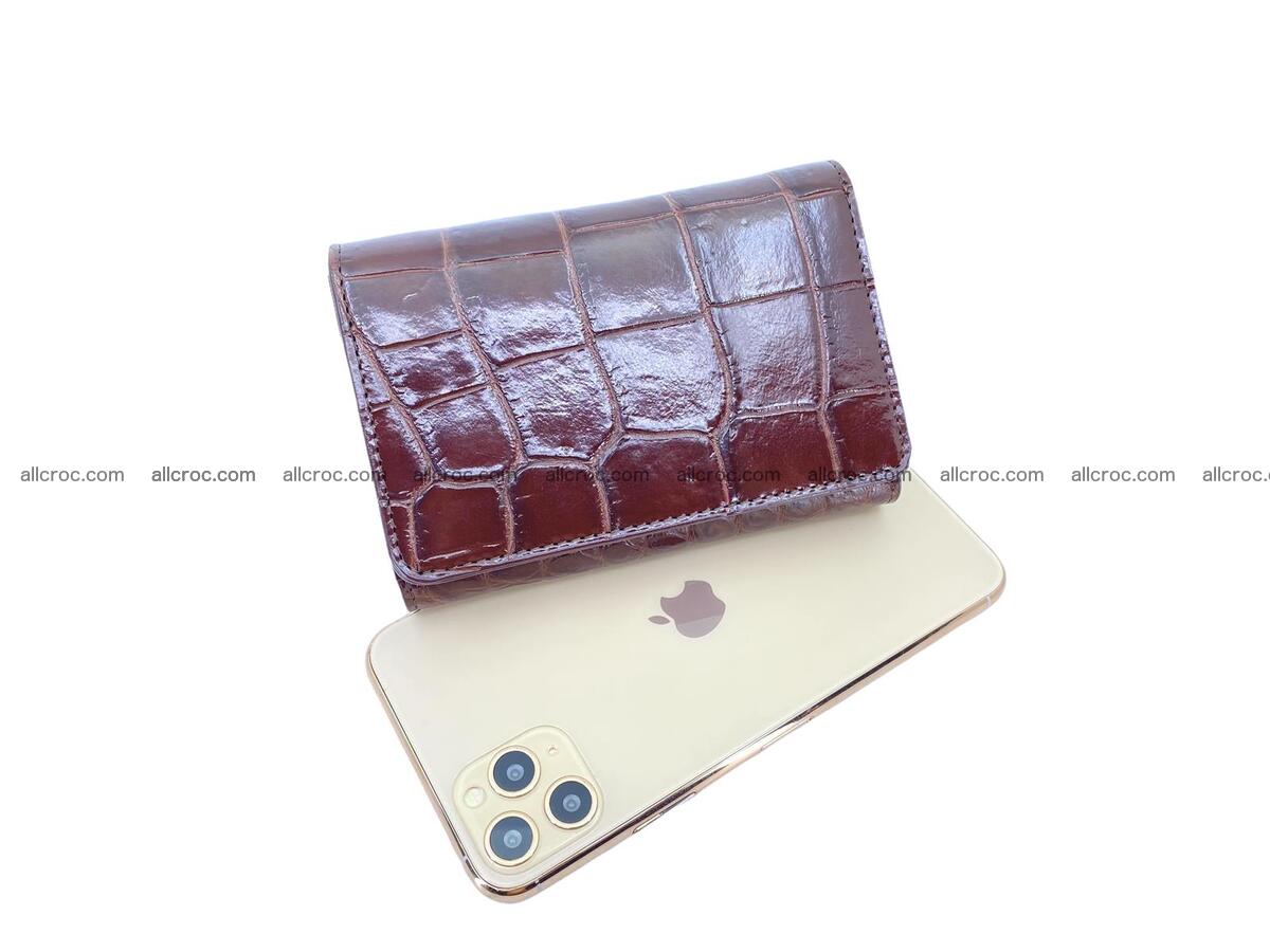 Women’s crocodile skin trifold wallet with coin compartment 1832 Foto 3
