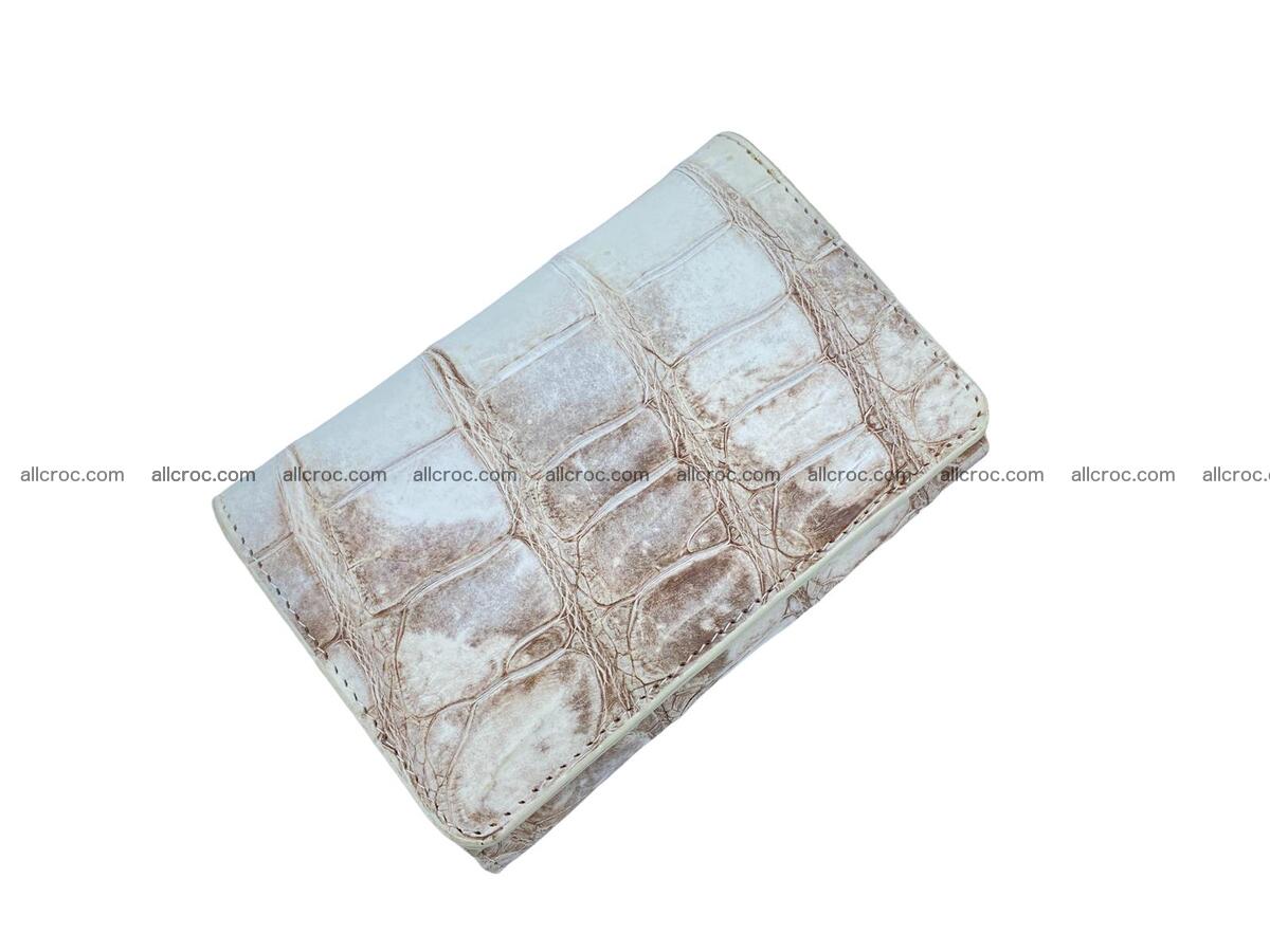 Women’s crocodile skin trifold wallet with coin compartment 1833 Foto 0