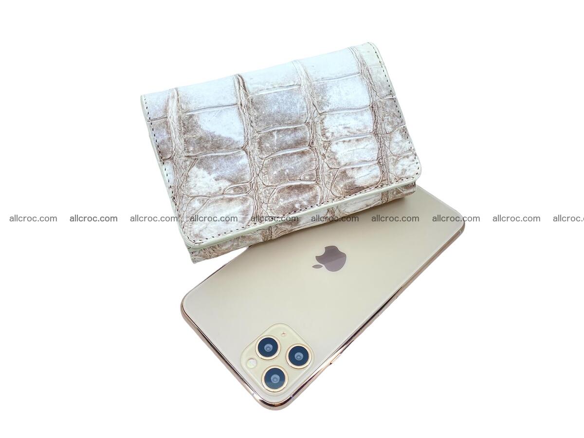 Women’s crocodile skin trifold wallet with coin compartment 1833 Foto 3