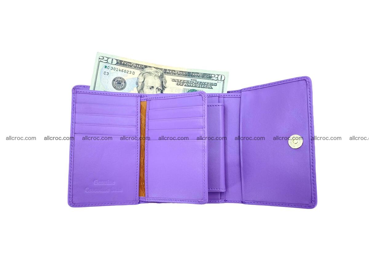 Women’s crocodile skin trifold wallet with coin compartment 1836 Foto 5
