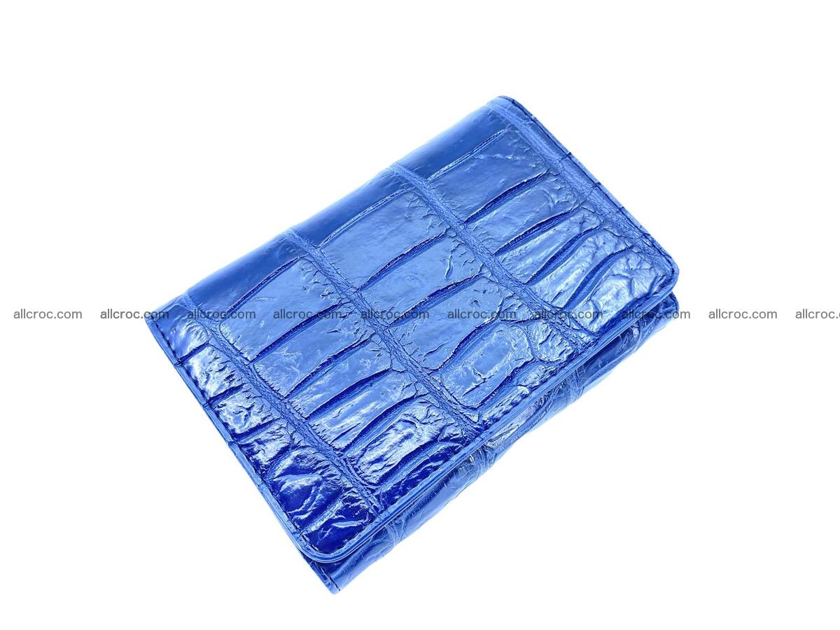 Women’s crocodile skin trifold wallet with coin compartment 1843 Foto 0