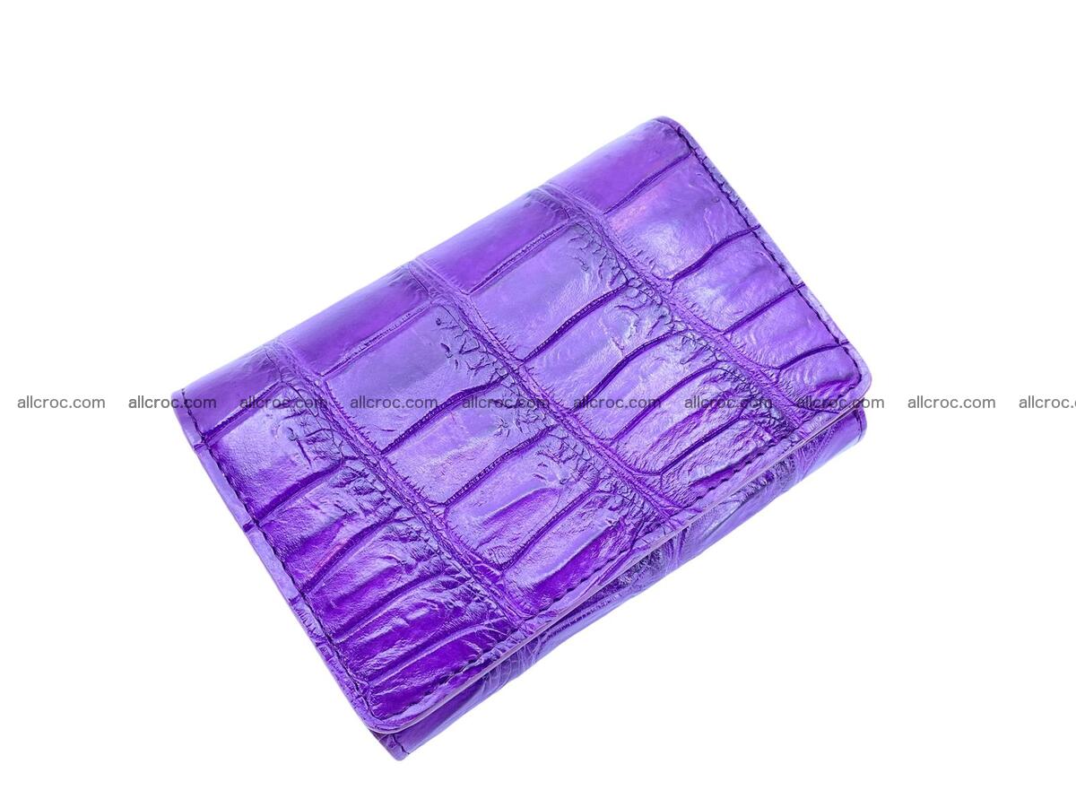 Women’s crocodile skin trifold wallet with coin compartment 1840 Foto 0
