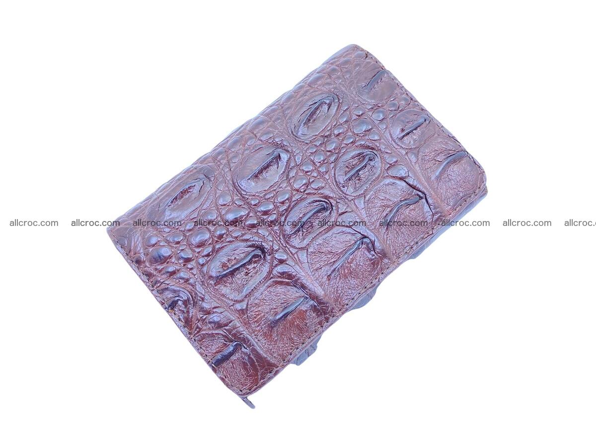 Women’s crocodile skin trifold wallet with coins pocket 1858 Foto 0
