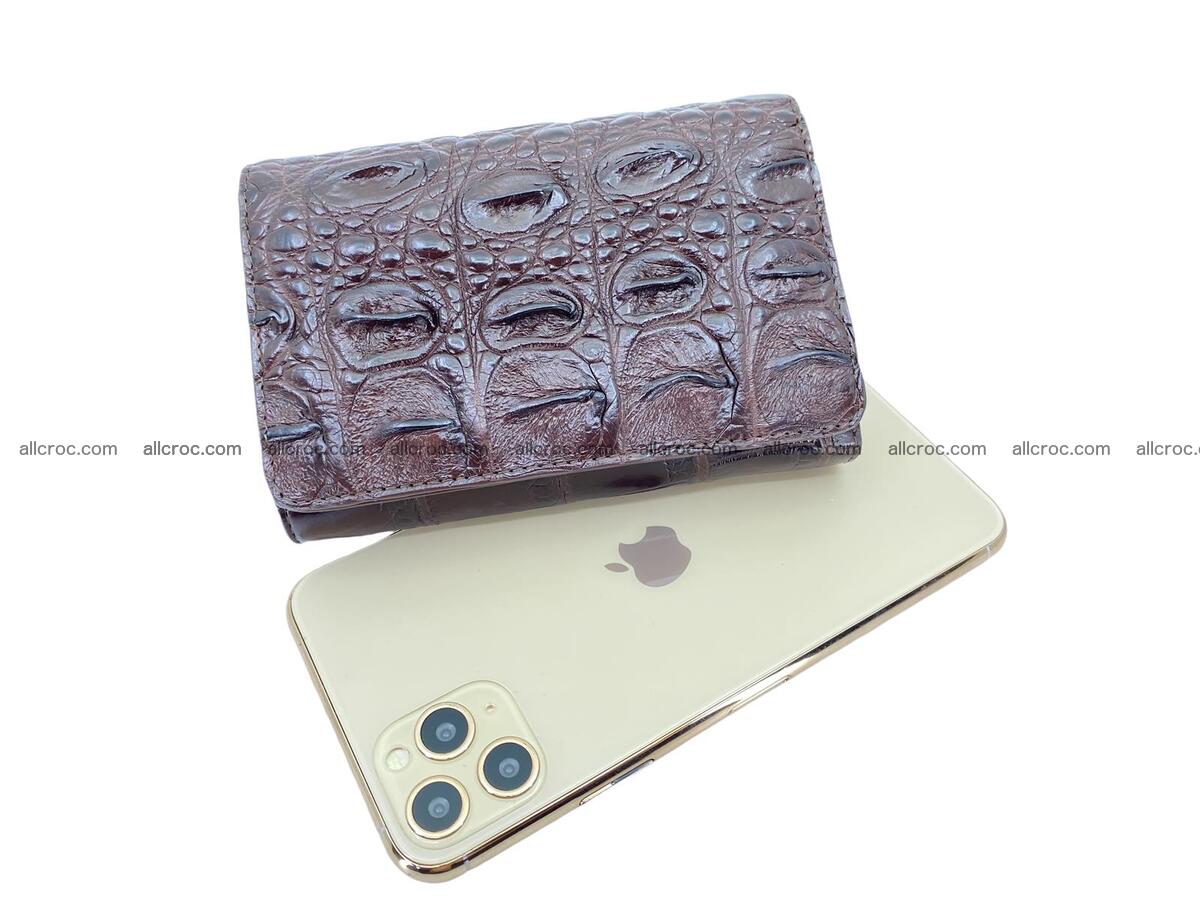 Women’s crocodile skin trifold wallet with coins pocket 1858 Foto 1
