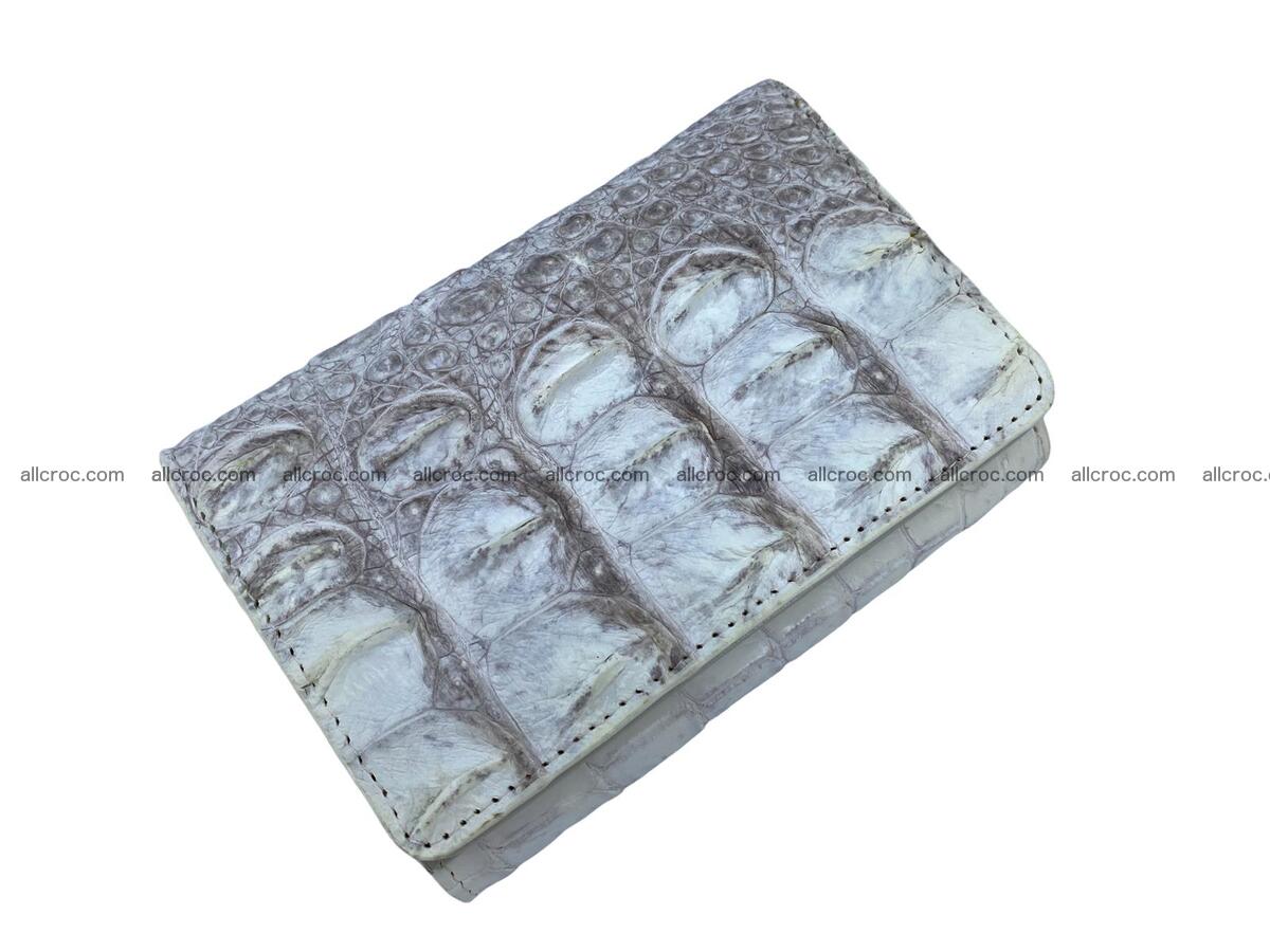Women’s crocodile skin trifold wallet with coins pocket 1850 Foto 0
