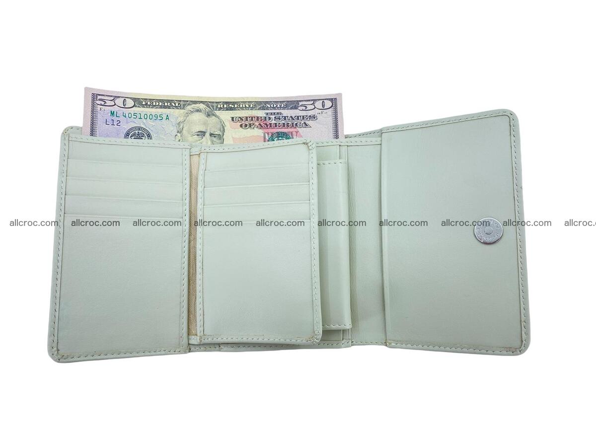 Women’s crocodile skin trifold wallet with coins pocket 1850 Foto 4