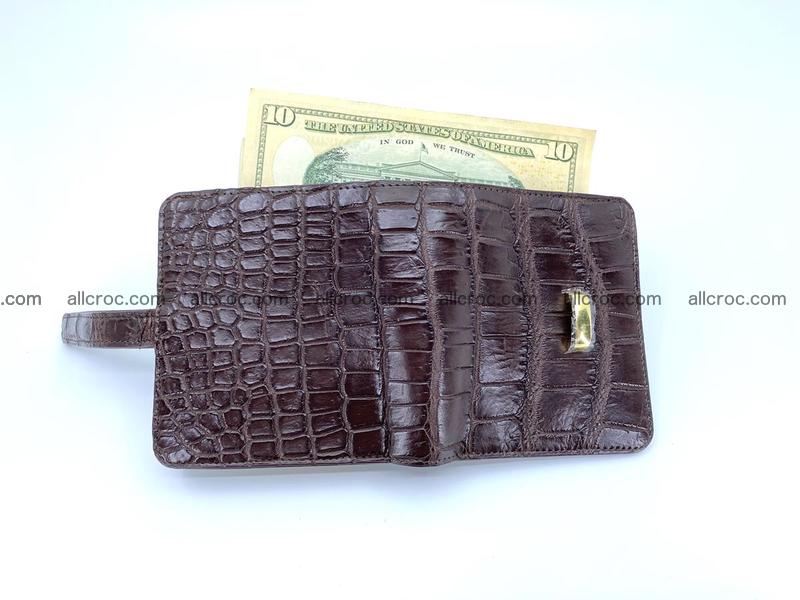 Women’s crocodile skin vertical wallet 1412