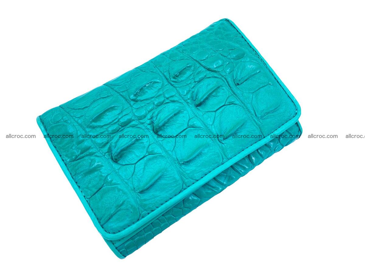 Handcrafted crocodile skin trifold wallet with coin compartment 1792 Foto 0