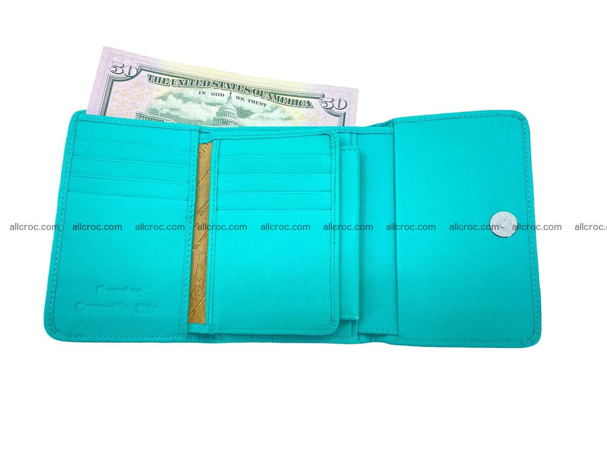 Handcrafted crocodile skin trifold wallet with coin compartment 1792 Foto 5
